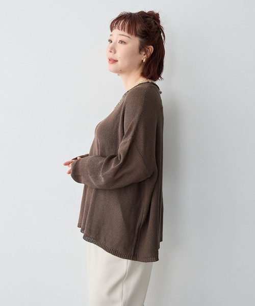 anyfee（エニフィー）の「【anyfee/大きいサイズ】リネンライクルーズニットプルオーバー◆新色追加◆（ニット/セーター・レディース・ベージュ/ブラウン・LL/3L/4L/5L）」の18枚目の写真