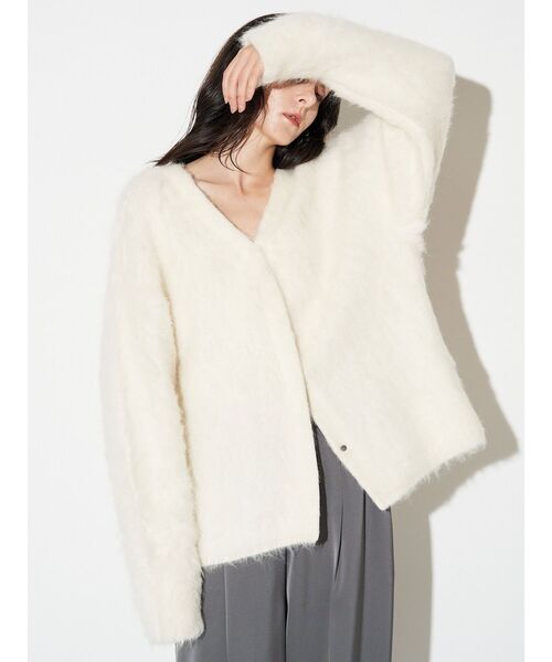 ELENDEEK（エレンディーク）の「アルパカシャギーニットカーディガン（カーディガン/ボレロ・レディース・グレー/オフホワイト・FREE）」の3枚目の写真