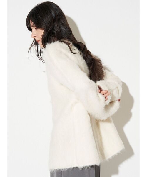 ELENDEEK（エレンディーク）の「アルパカシャギーニットカーディガン（カーディガン/ボレロ・レディース・グレー/オフホワイト・FREE）」の5枚目の写真