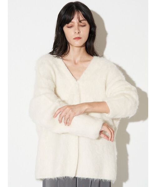 ELENDEEK（エレンディーク）の「アルパカシャギーニットカーディガン（カーディガン/ボレロ・レディース・グレー/オフホワイト・FREE）」の7枚目の写真