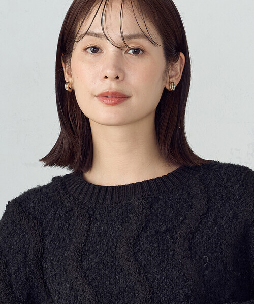 COMME CA ISM(コムサイズム)の「ウェーブジャガード 2WAYカーディガン(カーディガン/ボレロ・レディース・ブラック/アイボリー・FREE)」の19枚目の写真