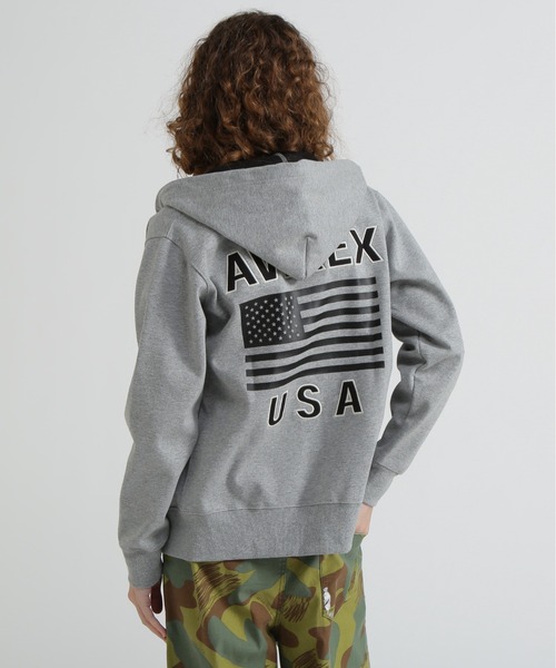 AVIREX(アヴィレックス)の「《WEB&DEPOT限定》BONDING ZIP UP PARKA(パーカー・レディース・その他/ホワイト/グレー/ブラック・F)」の3枚目の写真