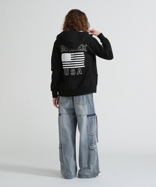 AVIREX(アヴィレックス)の「《WEB&DEPOT限定》BONDING ZIP UP PARKA(パーカー・レディース・その他/ホワイト/グレー/ブラック・F)」の5枚目の写真