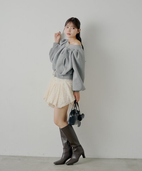 セール】2WAYオフショルWジップスウェット（Tシャツ/カットソー