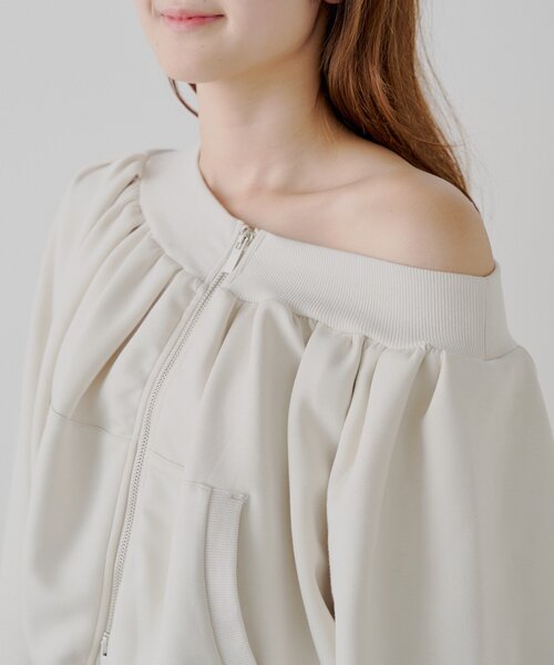 セール】2WAYオフショルWジップスウェット（Tシャツ/カットソー