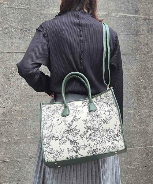Bleu Bleuet(ブルーブルーエ)の「ゴブランA4 2wayトート(トートバッグ・レディース・ブラウン/グリーン/ブラック・FREE)」の3枚目の写真