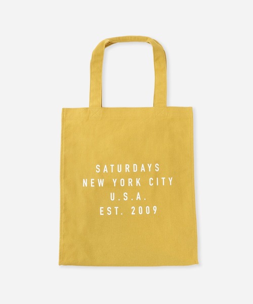 Saturdays NYC（サタデーズ ニューヨークシティ ）の「Established USA Tote Bag（トートバッグ・メンズ・イエロー/キナリ/ダークブラウン/ブラック・FREE）」の4枚目の写真