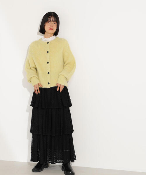 N.（N. Natural Beauty Basic）（エヌエヌナチュラルビューティーベーシック）の「クルーネックフェザーカーディガン（カーディガン/ボレロ・レディース・レッド/イエロー/ネイビー/オフホワイト・MEDIUM）」の14枚目の写真