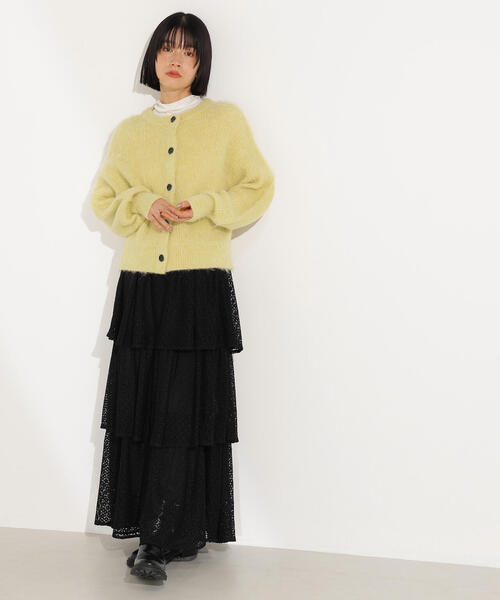 N.（N. Natural Beauty Basic）（エヌエヌナチュラルビューティーベーシック）の「クルーネックフェザーカーディガン（カーディガン/ボレロ・レディース・レッド/イエロー/ネイビー/オフホワイト・MEDIUM）」の9枚目の写真