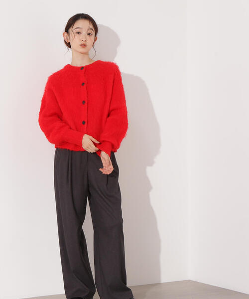 N.（N. Natural Beauty Basic）（エヌエヌナチュラルビューティーベーシック）の「クルーネックフェザーカーディガン（カーディガン/ボレロ・レディース・レッド/イエロー/ネイビー/オフホワイト/ピンク・MEDIUM）」の20枚目の写真