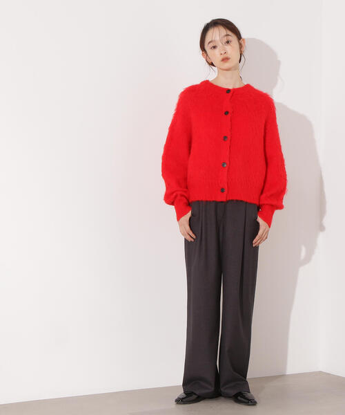 N.（N. Natural Beauty Basic）（エヌエヌナチュラルビューティーベーシック）の「クルーネックフェザーカーディガン（カーディガン/ボレロ・レディース・レッド/イエロー/ネイビー/オフホワイト・MEDIUM）」の21枚目の写真