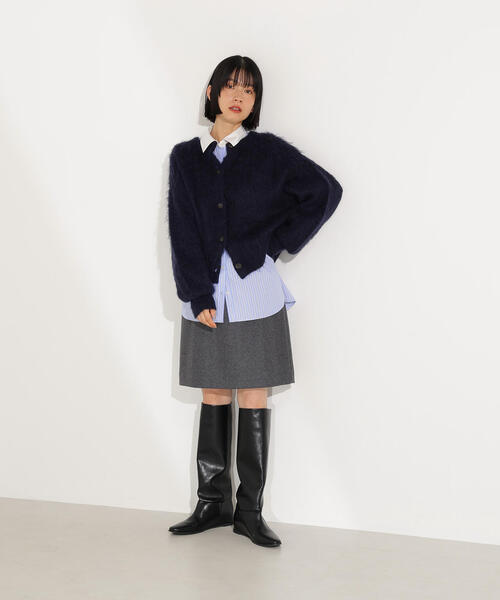 N.（N. Natural Beauty Basic）（エヌエヌナチュラルビューティーベーシック）の「クルーネックフェザーカーディガン（カーディガン/ボレロ・レディース・レッド/イエロー/ネイビー/オフホワイト/ピンク・MEDIUM）」の22枚目の写真