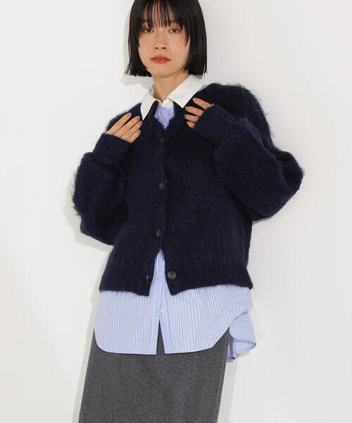 N.（N. Natural Beauty Basic）（エヌエヌナチュラルビューティーベーシック）の「クルーネックフェザーカーディガン（カーディガン/ボレロ・レディース・レッド/イエロー/ネイビー/オフホワイト/ピンク・MEDIUM）」の21枚目の写真