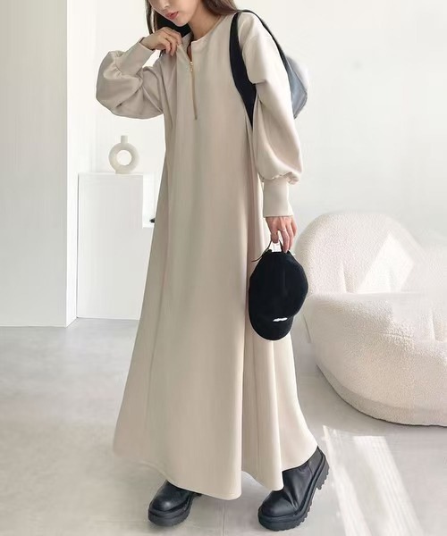 MAISON DE THERESE(メゾン ド テレーズ)の「リバーシブル ロングフーディードレス(ドレス・レディース・ブラック/アイボリー/ネイビー/ブラウン・M)」の9枚目の写真