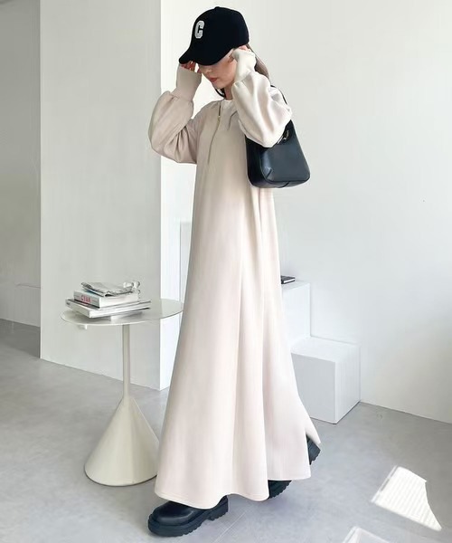 MAISON DE THERESE(メゾン ド テレーズ)の「リバーシブル ロングフーディードレス(ドレス・レディース・ブラック/アイボリー/ネイビー/ブラウン・M)」の11枚目の写真