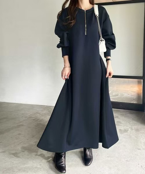 MAISON DE THERESE(メゾン ド テレーズ)の「リバーシブル ロングフーディードレス(ドレス・レディース・ブラック/アイボリー/ネイビー/ブラウン・M)」の5枚目の写真
