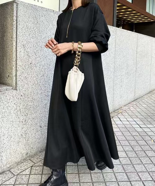 MAISON DE THERESE(メゾン ド テレーズ)の「リバーシブル ロングフーディードレス(ドレス・レディース・ブラック/アイボリー/ネイビー/ブラウン・M)」の13枚目の写真