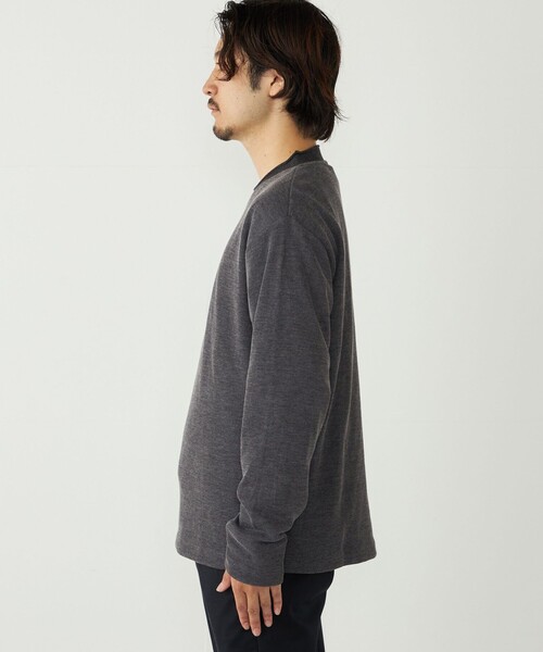 SHIPS Colors(シップス カラーズ)の「SHIPS Colors:〈手洗い可能〉ニットライク ロングスリーブ Tシャツ (ロンT)(Tシャツ/カットソー・メンズ・ブラック/グレー/グリーン・MEDIUM/LARGE/X-LARGE)」の8枚目の写真