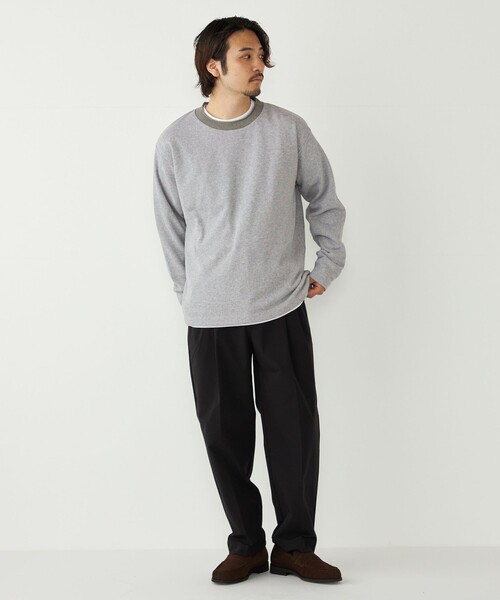SHIPS Colors(シップス カラーズ)の「SHIPS Colors:〈手洗い可能〉ニットライク ロングスリーブ Tシャツ (ロンT)(Tシャツ/カットソー・メンズ・ブラック/グレー/グリーン・MEDIUM/LARGE/X-LARGE)」の11枚目の写真