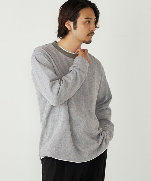 SHIPS Colors(シップス カラーズ)の「SHIPS Colors:〈手洗い可能〉ニットライク ロングスリーブ Tシャツ (ロンT)(Tシャツ/カットソー・メンズ・ブラック/グレー/グリーン・MEDIUM/LARGE/X-LARGE)」の16枚目の写真