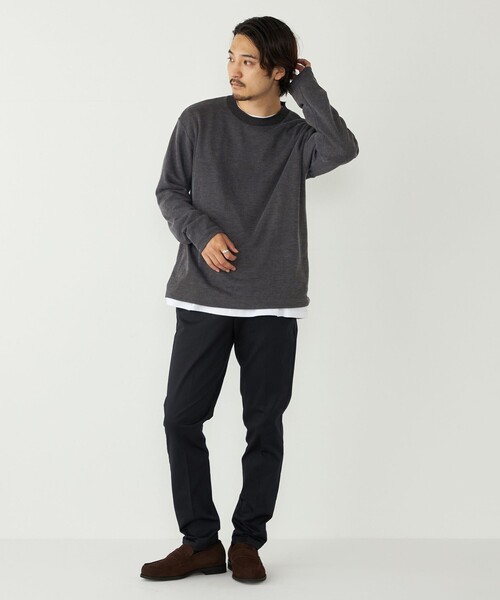 SHIPS Colors(シップス カラーズ)の「SHIPS Colors:〈手洗い可能〉ニットライク ロングスリーブ Tシャツ (ロンT)(Tシャツ/カットソー・メンズ・ブラック/グレー/グリーン・MEDIUM/LARGE/X-LARGE)」の21枚目の写真
