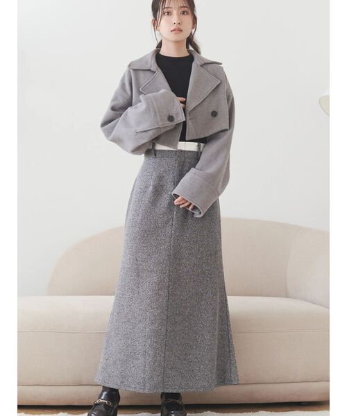 MERCURYDUO（マーキュリーデュオ）の「クロップドジャケット（その他アウター・レディース・ライトグレー/ブラウン・FREE）」の6枚目の写真