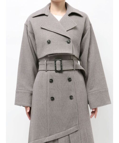 MERCURYDUO（マーキュリーデュオ）の「クロップドジャケット（その他アウター・レディース・ライトグレー/ブラウン・FREE）」の10枚目の写真