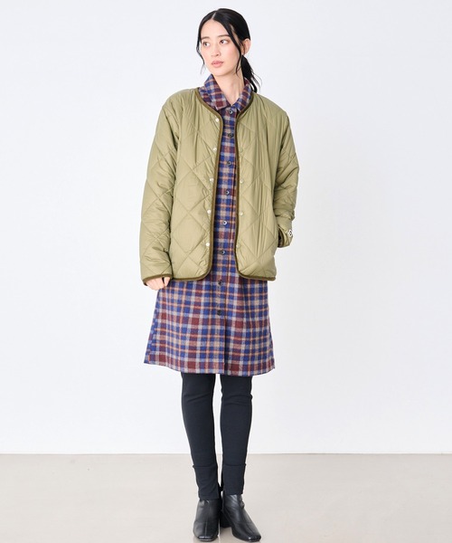 Arnold Palmer（アーノルドパーマー）の「カラーレス シェア キルティング ジャケット（ノーカラージャケット・レディース・ベージュ/カーキ/ブラック・XS/L/M/S/LL）」の8枚目の写真