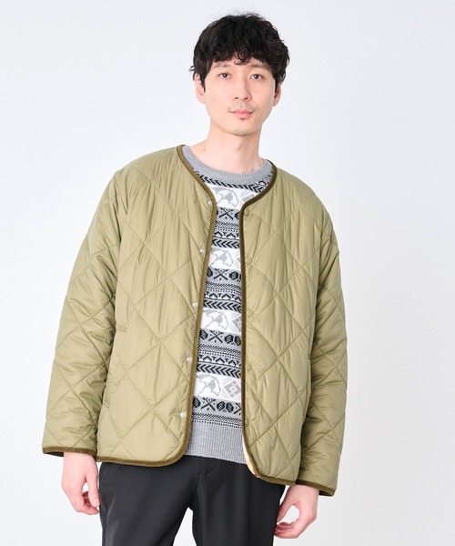 Arnold Palmer（アーノルドパーマー）の「カラーレス シェア キルティング ジャケット（ノーカラージャケット・レディース・ベージュ/カーキ/ブラック・XS/L/M/S/LL）」の9枚目の写真