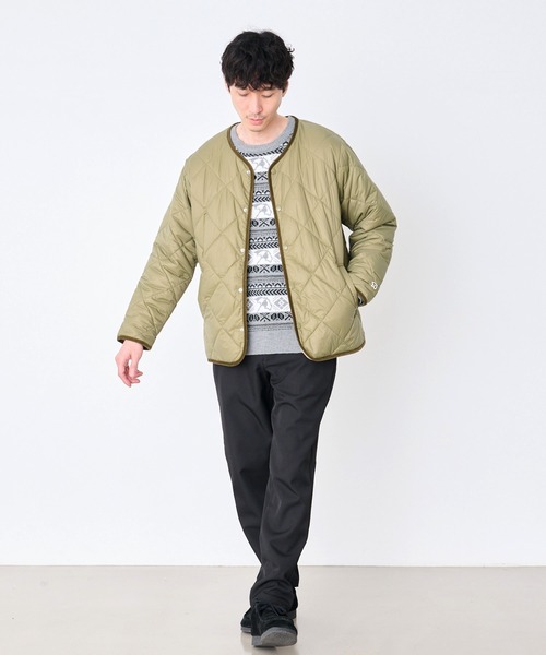 Arnold Palmer（アーノルドパーマー）の「カラーレス シェア キルティング ジャケット（ノーカラージャケット・レディース・ベージュ/カーキ/ブラック・XS/L/M/S/LL）」の10枚目の写真