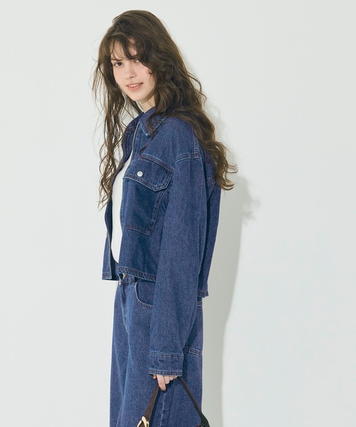 coca（coca）（コカ）の「【WEB限定セール】デニムジップジャケット（デニムジャケット・レディース・グレー/ブルー・M/L）」の4枚目の写真