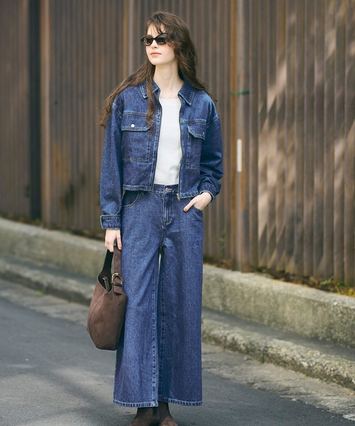 coca（coca）（コカ）の「【WEB限定セール】デニムジップジャケット（デニムジャケット・レディース・グレー/ブルー・M/L）」の7枚目の写真