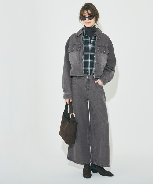 coca（coca）（コカ）の「【WEB限定セール】デニムジップジャケット（デニムジャケット・レディース・グレー/ブルー・M/L）」の10枚目の写真