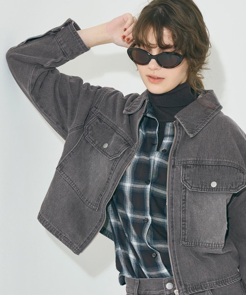 coca（coca）（コカ）の「【WEB限定セール】デニムジップジャケット（デニムジャケット・レディース・グレー/ブルー・M/L）」の11枚目の写真