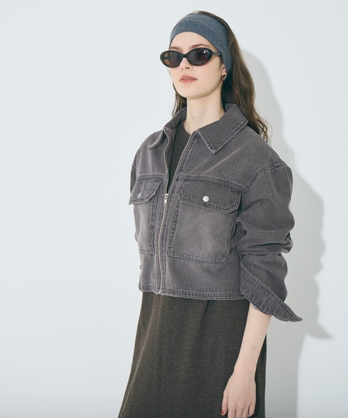 coca（coca）（コカ）の「【WEB限定セール】デニムジップジャケット（デニムジャケット・レディース・グレー/ブルー・M/L）」の15枚目の写真