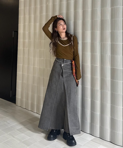 SYNTHETIC LEATHER WASH WIND SKIRT（スカート）｜Ameri（アメリ）の