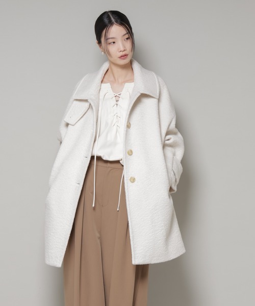 セール】ブークレスタンドカラーミドルコート（ステンカラーコート