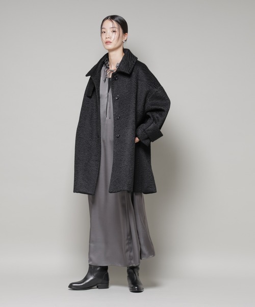 ブークレスタンドカラーミドルコート