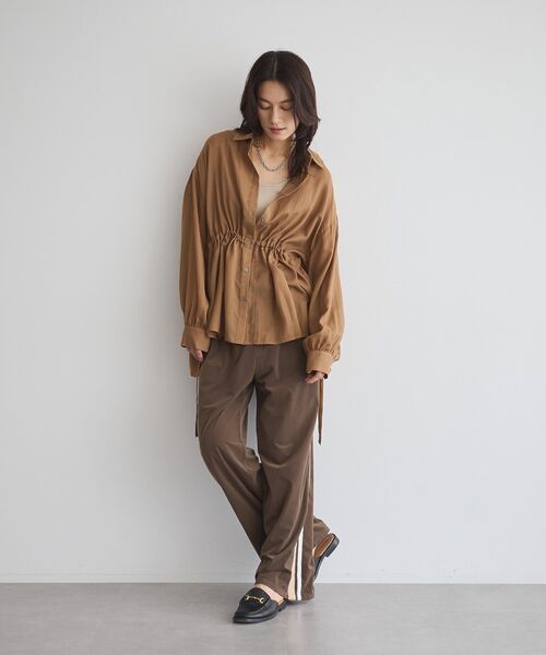 GARAGE OF GOOD CLOTHING（ガレージオブグッドクロージング）の「ウエストドロストリボンシャツ（シャツ/ブラウス・レディース・モカ/オフホワイト・FREE）」の11枚目の写真