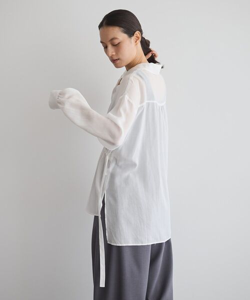 GARAGE OF GOOD CLOTHING（ガレージオブグッドクロージング）の「ウエストドロストリボンシャツ（シャツ/ブラウス・レディース・モカ/オフホワイト・FREE）」の18枚目の写真