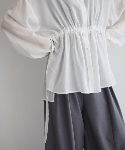 GARAGE OF GOOD CLOTHING（ガレージオブグッドクロージング）の「ウエストドロストリボンシャツ（シャツ/ブラウス・レディース・モカ/オフホワイト・FREE）」の20枚目の写真