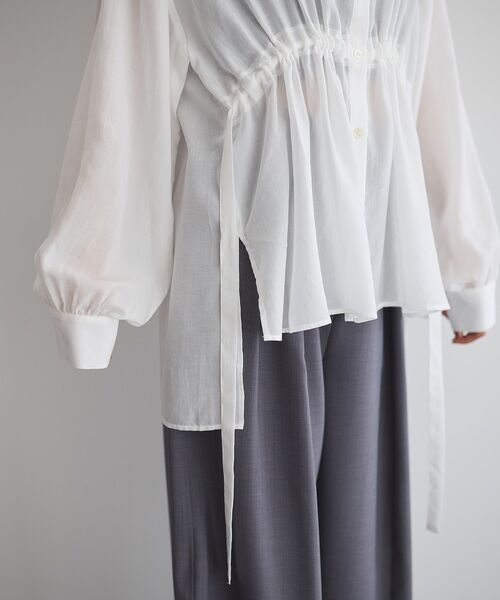 GARAGE OF GOOD CLOTHING（ガレージオブグッドクロージング）の「ウエストドロストリボンシャツ（シャツ/ブラウス・レディース・モカ/オフホワイト・FREE）」の21枚目の写真