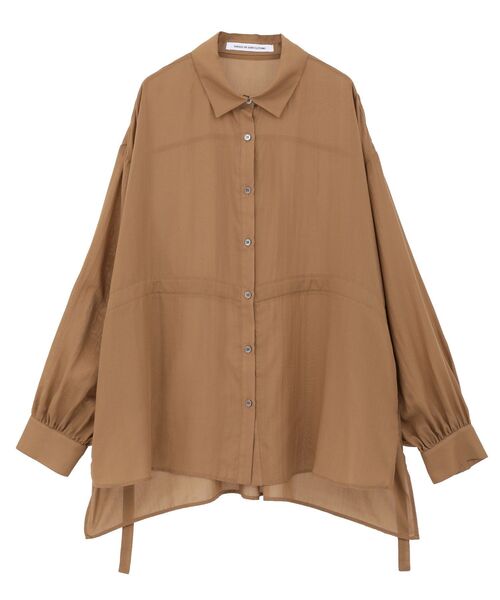 GARAGE OF GOOD CLOTHING（ガレージオブグッドクロージング）の「ウエストドロストリボンシャツ（シャツ/ブラウス・レディース・モカ/オフホワイト・FREE）」の4枚目の写真