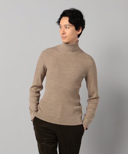 COMME CA MEN（コムサメン）の「「FILIVIVI」リブ タートルネックニット（ニット/セーター・メンズ・ネイビー/ベージュ/ライトグレー/ブラック・L/M）」の3枚目の写真
