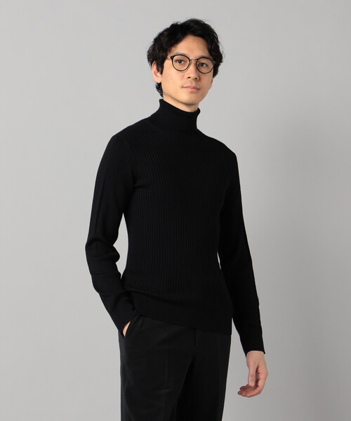 COMME CA MEN（コムサメン）の「「FILIVIVI」リブ タートルネックニット（ニット/セーター・メンズ・ネイビー/ベージュ/ライトグレー/ブラック・L/M）」の2枚目の写真