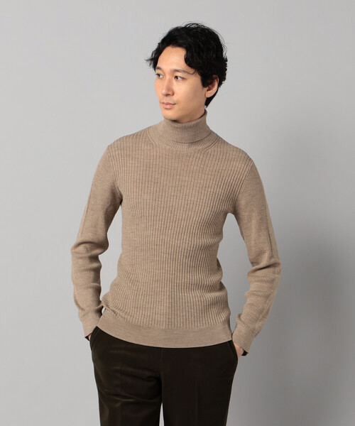 COMME CA MEN（コムサメン）の「「FILIVIVI」リブ タートルネックニット（ニット/セーター・メンズ・ネイビー/ベージュ/ライトグレー/ブラック・L/M）」の8枚目の写真