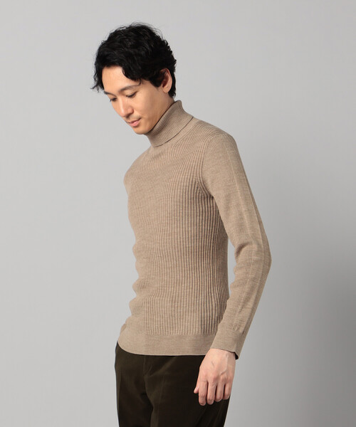 COMME CA MEN（コムサメン）の「「FILIVIVI」リブ タートルネックニット（ニット/セーター・メンズ・ネイビー/ベージュ/ライトグレー/ブラック・L/M）」の9枚目の写真
