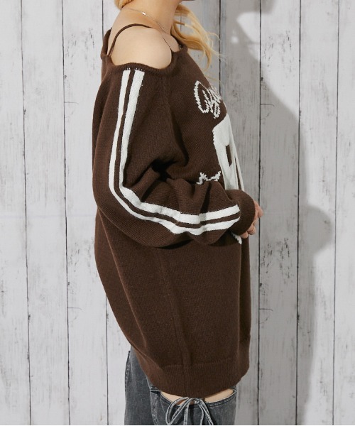 GORGE(ゴージ)の「《ナンバリング×ワンショル》レディース ニットプルオーバー スポーティデザイン 秋冬(ニット/セーター・レディース・ブラウン/グレー/ブラック・F)」の10枚目の写真