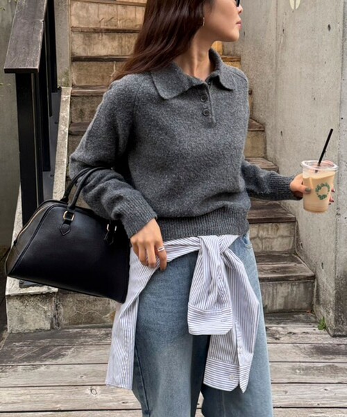 ポロ衿ニットプルオーバー（ニット/セーター）｜fredy emue（フレディ