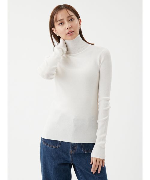 シアーラメタートルネックリブニット（ニット/セーター）｜Mila Owen